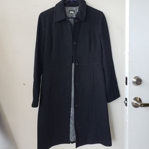 J crew black 100% wool trench coat